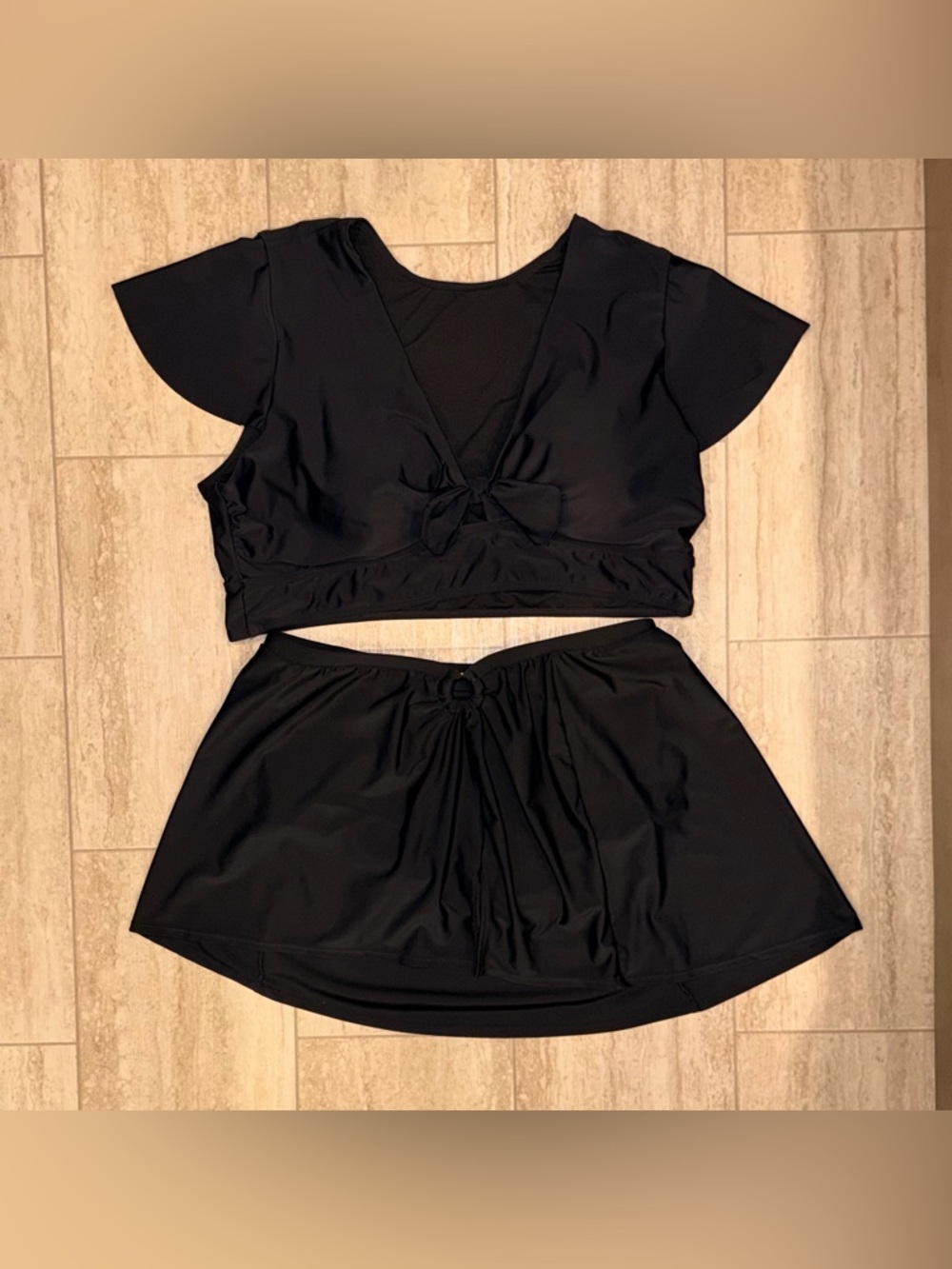 TORRID Wireless Flutter Sleeve Bikini Top & Skirt -Top- Size 3 Bottom Size 2 - Picture 2 of 14
